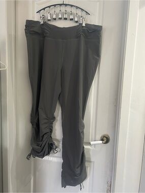 High-Rise Gray Drawstring Track Pants NWOT